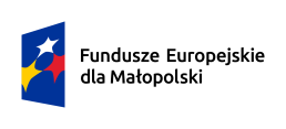 Po lewej logo Funduszy Europejskich, po prawej podpis Fundusze Europejskie dla Małopolski.